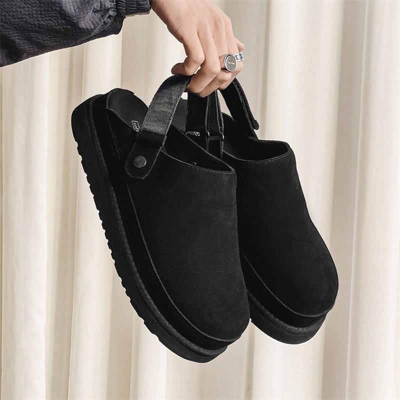 New Large-sized Shoes Slippers Women's Fashion Versatile Thick-soled Velcro Headband