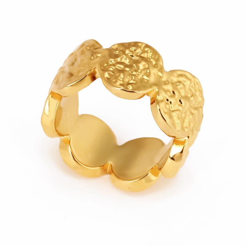 European and American style fashion niche design high-end natural texture ring, light luxury temperament versatile copper women's jewelry