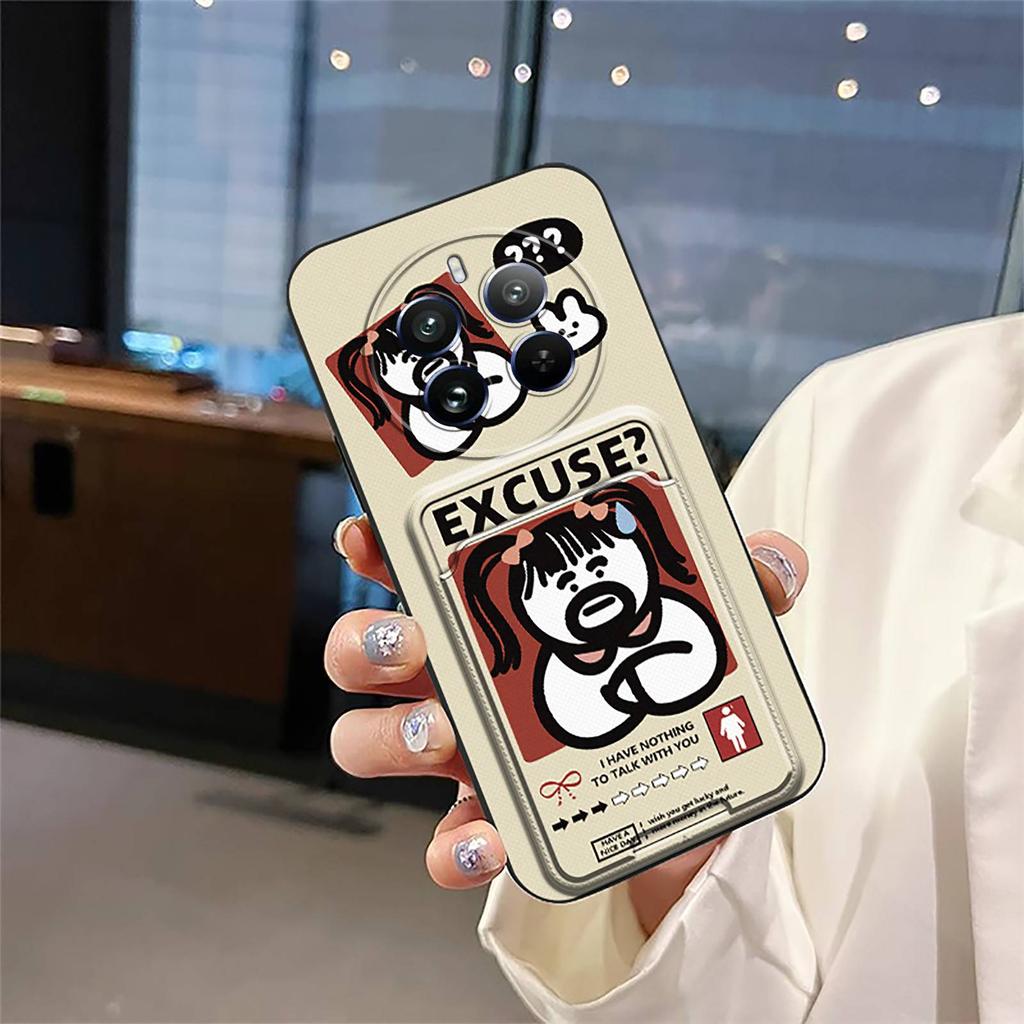 Durable Card Sleeve Phone Case For Realme12 Pro 5G/12Pro+/Extreme Edition Card Slot Full Wrap Protective Anti-knock Cute