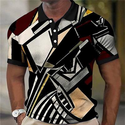 Men Polo Shirt Short Sleeve 3d Print Tops Fashion Polyester Breathable Comfortable Polos Shirts