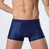 Men Summer Thin Ice Silk Shorts Panties Breathable Hollow Mesh U-convex Mid-rise Solid