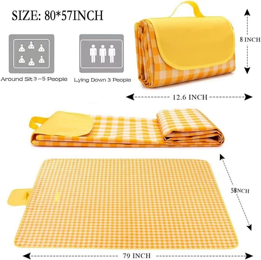 Ruilin Sandproof Waterproof Picnic Blanket - Quick-Dry Large Outdoor Mat for Beach, Camping & Travel