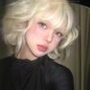 Platinum blonde cute girl wool curly wig