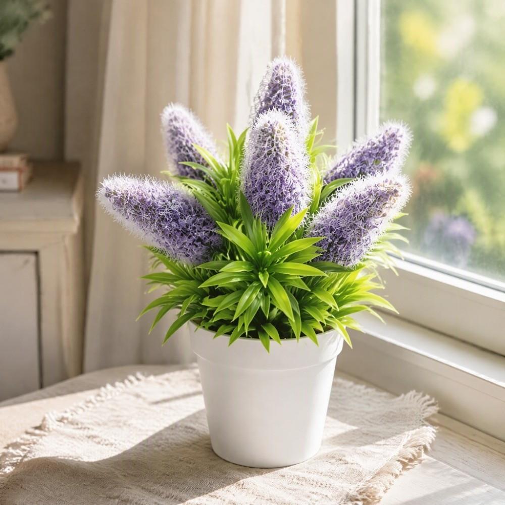 Green Leaves Simulation Flowerpotted Multicolor Simulated Flower Bonsai Indoor Outdoor