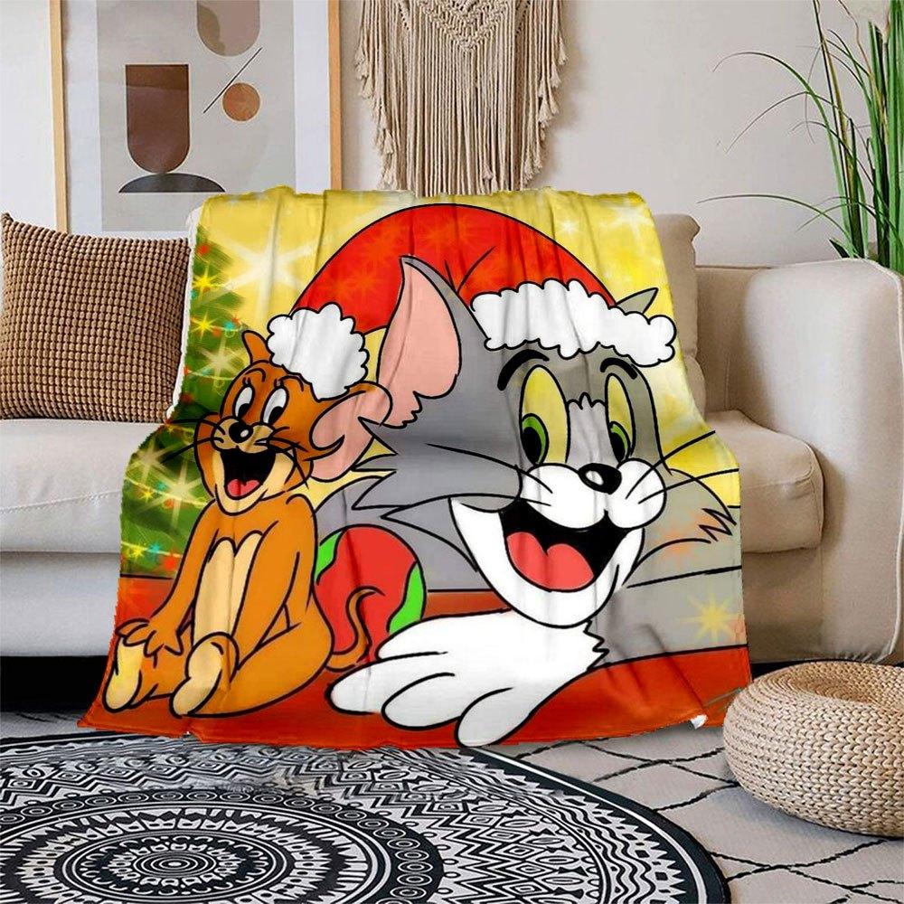 

Tom & Jerry Christmas Phone WallpaperBlanket Flannel Throw Blanket for Sofa, Bed, Travel, Camping, Office 100x150cm