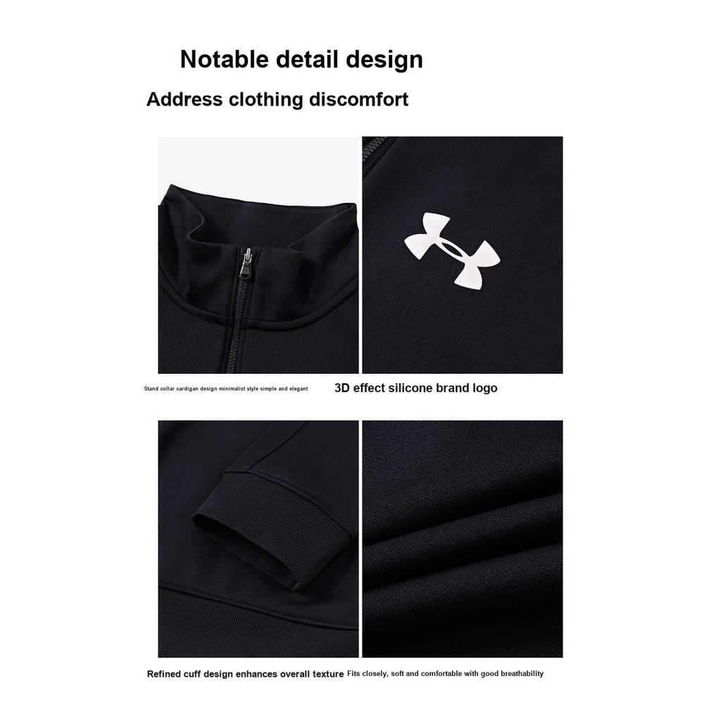 Under Armour Einfarbig Gestrickter Lässiger Sportanzug Kinderanzug Schwarz 1363290-001