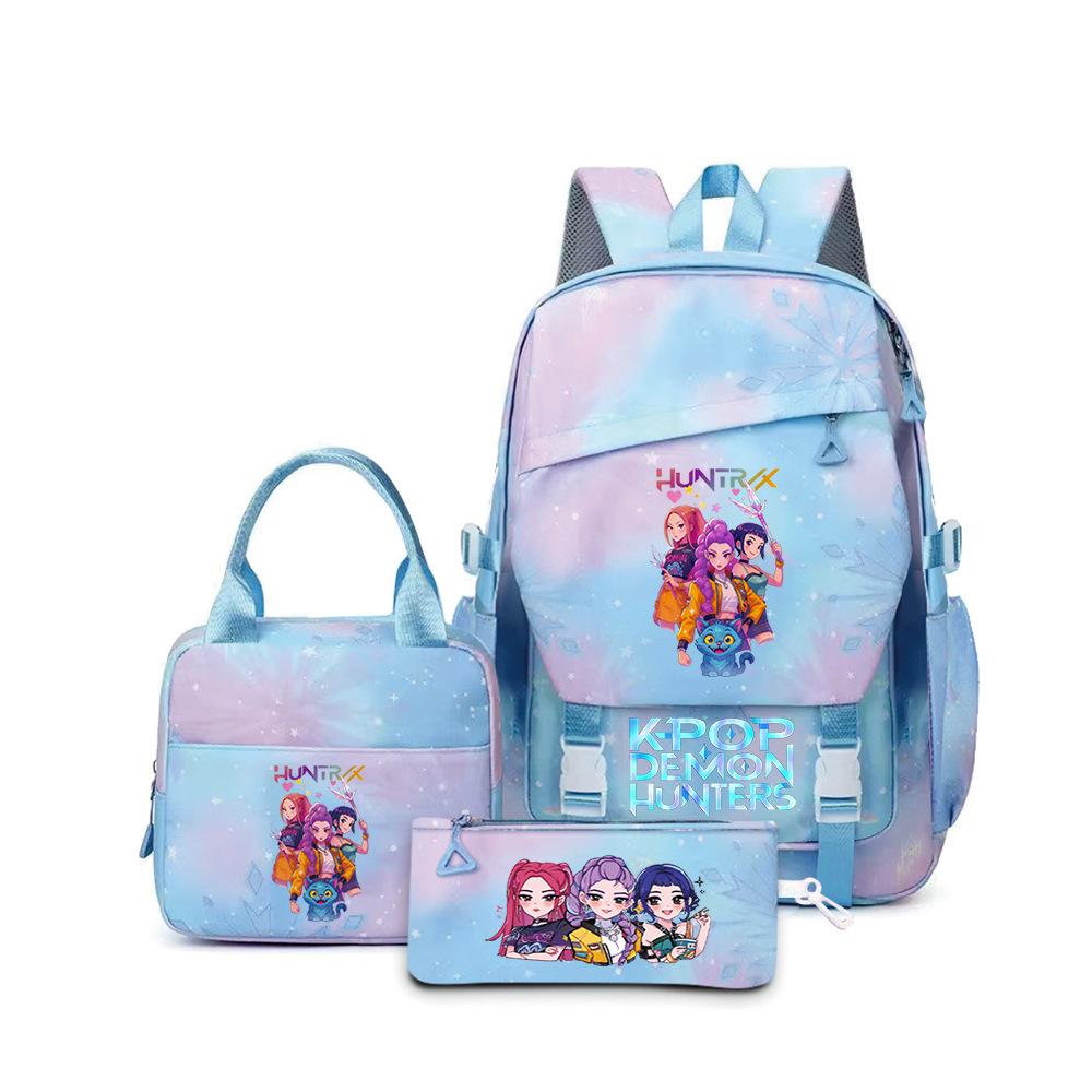 School Season Three-Piece Backpack Wind Academy Style High School Students Schoolbag Lightweight Backpack