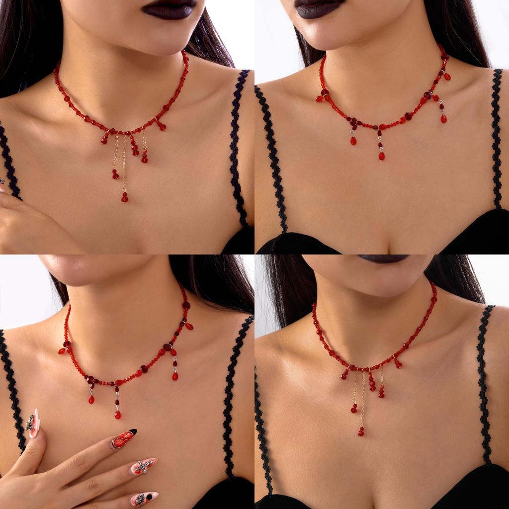 Vintage Style Crystal Drop Necklace For Women With Handcrafted Geometric Design