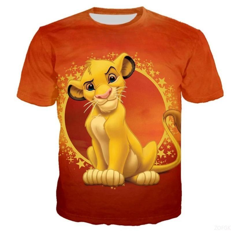 Nuova Maglietta Il Re Leone Cartone Animato Anime Stampa 3D Uomo e Donna Moda Top Manica Corta Estate
