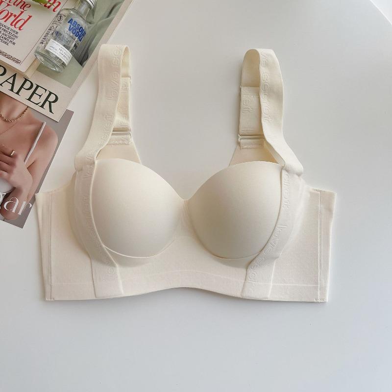 Women's Seamless Wireless Push Up Bra Anti Sagging Lift Side Support Wide Strap Comfort Half Cup Bra