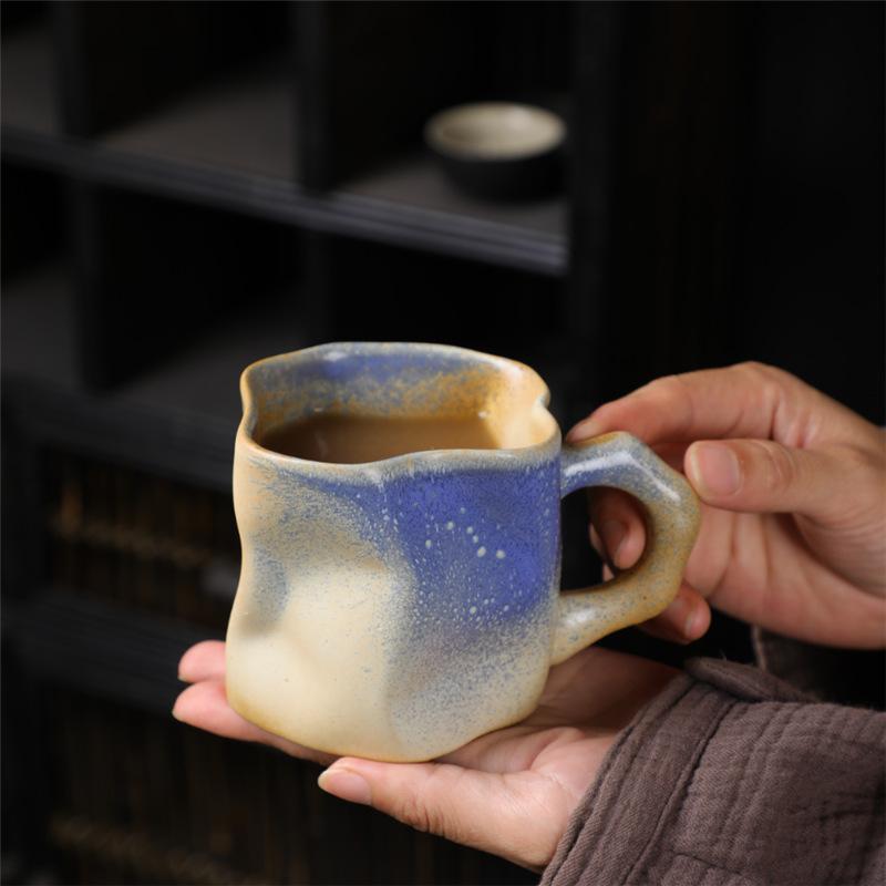 Retro Style Niche High-Value Ceramic Cup Cup Japanese Irregular Coffee Cup Coarse Pottery Water Cup