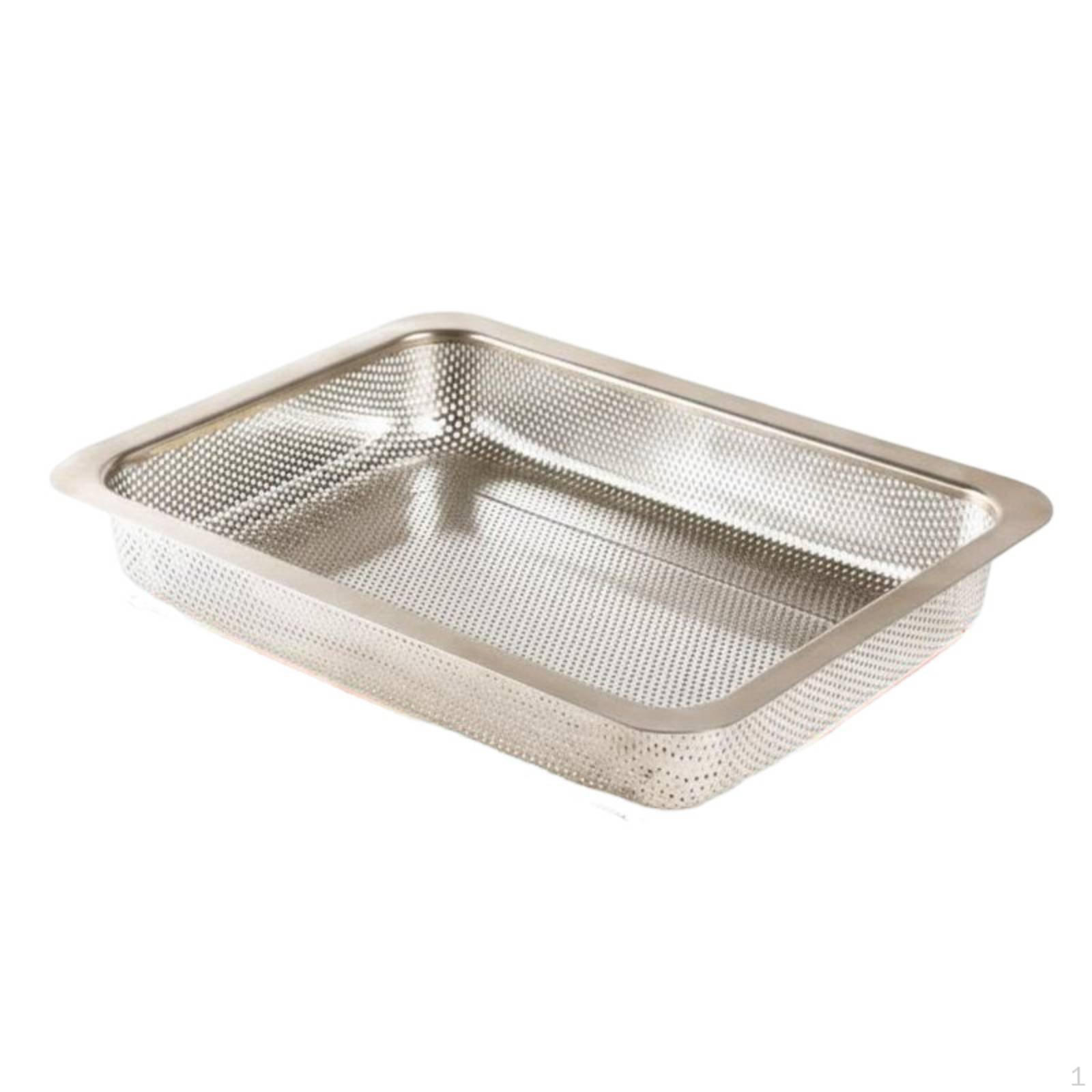 Rectangular Stainless Steel Colander RustResistant Vegetable Washing Basket Rustproof