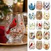 Glass Cup Cup, Egg Shape Clear Lead-Free Crystal Enamel Painted Golden Rim Cherry Blossom Hummingbird Vintage Drinking Tumbler, Large Capacity