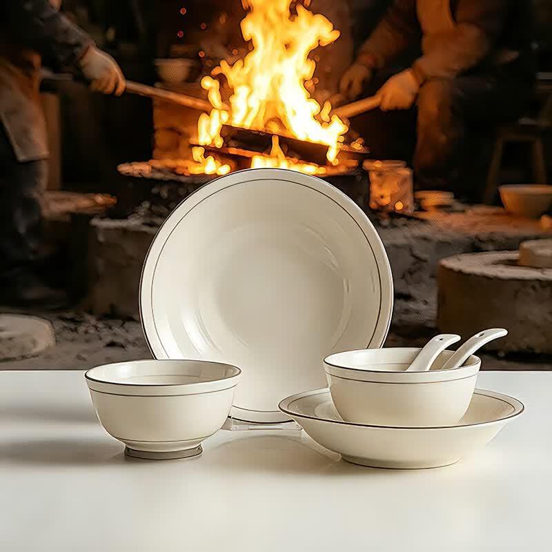 Aimoshi European Style Warm Jade Ceramic Dining Set