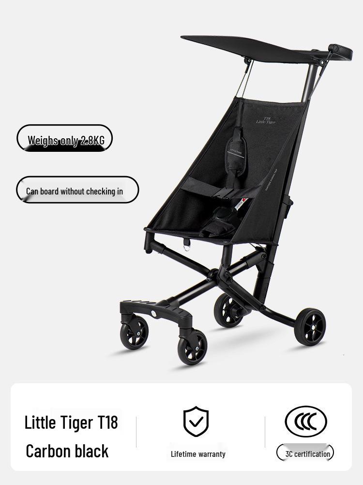 

Легкая алюминиевая складная детская коляска Little Tiger T18: Подходящий для ручной клади, простой и компактный.