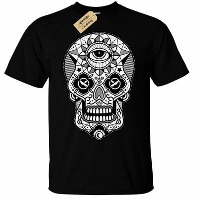 T-shirt unisex z cukierkową czaszką i cukierkami