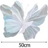Silk Yarn Artificial Butterfly Giant Gauze Fake Butterfly Mesh Photography Props Mariage Decor for Wedding,Outdoor,Bedroom, White