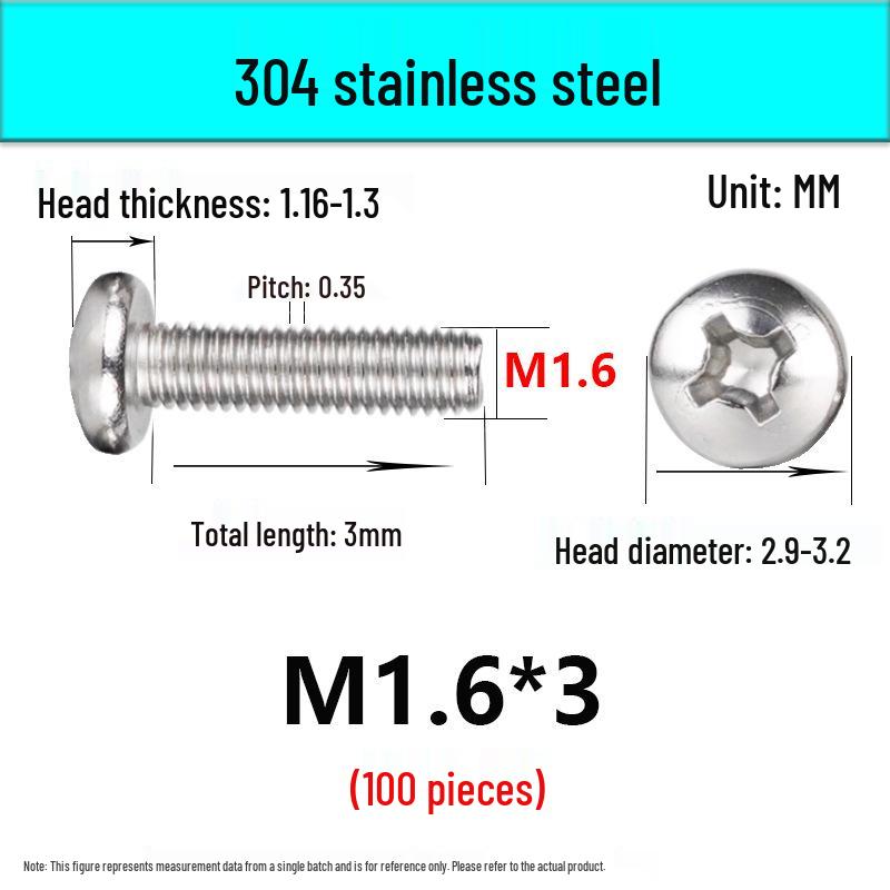 In-Stock 304 Stainless Steel Phillips Pan Head Machine Screw GB818