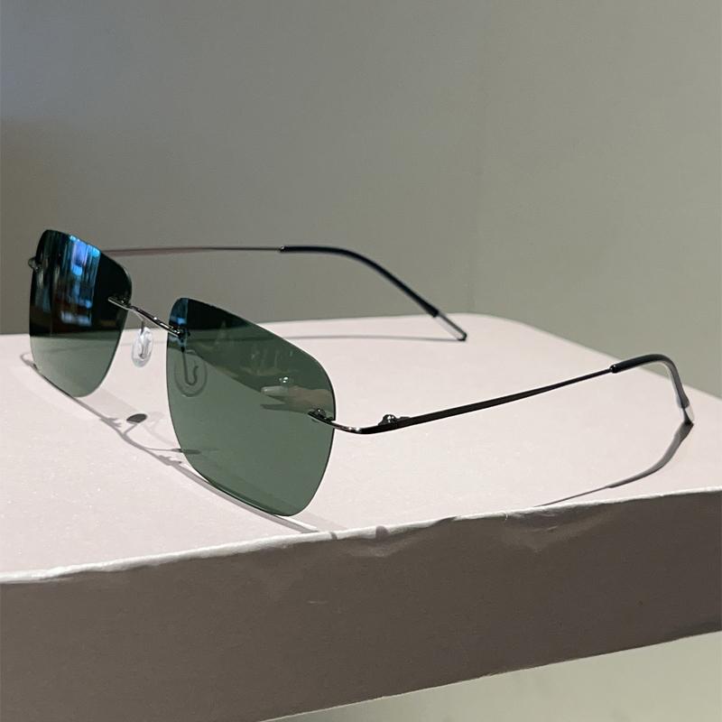 Vintage Rimless Sunglasses Men Fashion  New Outdoor Dark Shades Women Trendy Luxury Brand Design Decor Sun Glasses