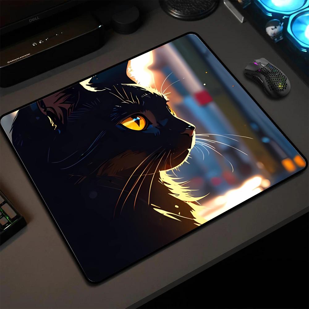 1PC, 50x50, Cute Cat Pattern Small Gaming Mouse Pad, Anti-Slip Edge Keyboard Rug,Desktop Mouse Mat, Computer Office Accessories