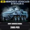 Military Assembly Building Blocks Model NO.96006-7 US Stryker X And M2 Bradley Armored Vehicle Simulation Toy for Collectors