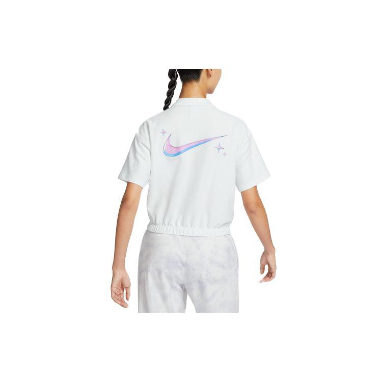 Nike Sportswear Logo Print Polo Shirt Women tops Mountain-White FN3707-121