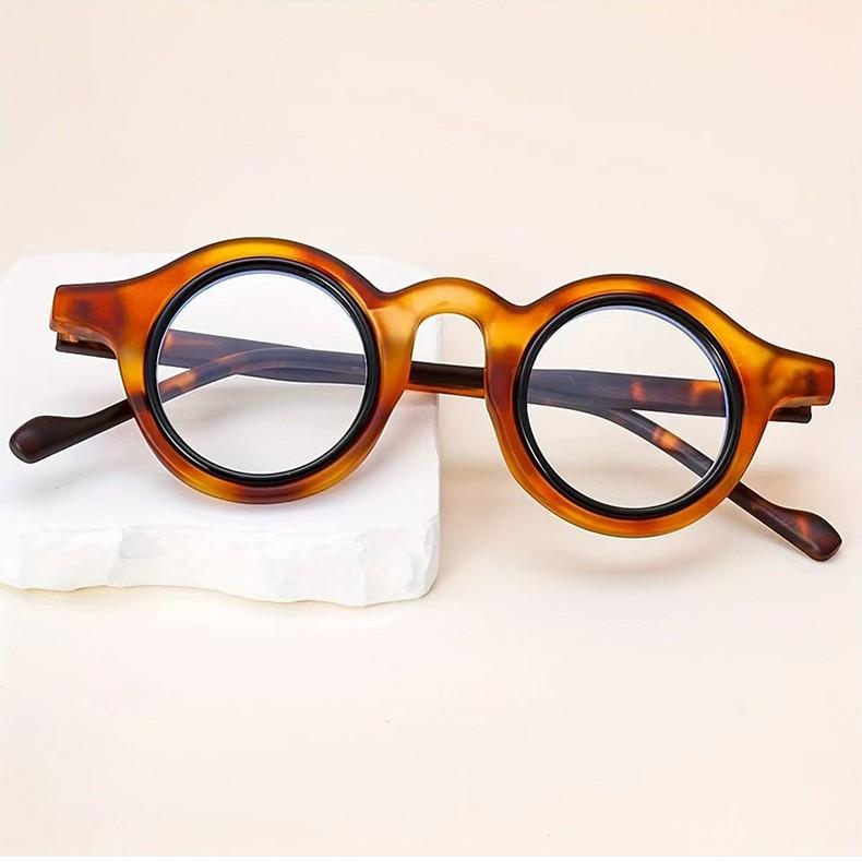 Ladies Anti Blue Light Reading Glasses HD Thick Retro Circular Frame for Middle Aged Elderly Women