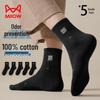 MiiOW Men's 10A Antibacterial Cotton Crew Socks (5 Pairs)