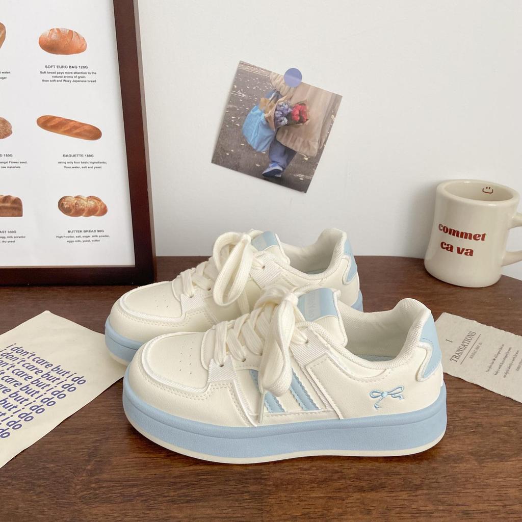 Breathable White Women's Sneakers: Fall 2025 Chic Design, Thick-Soled, Versatile for Sports & Casual Wear