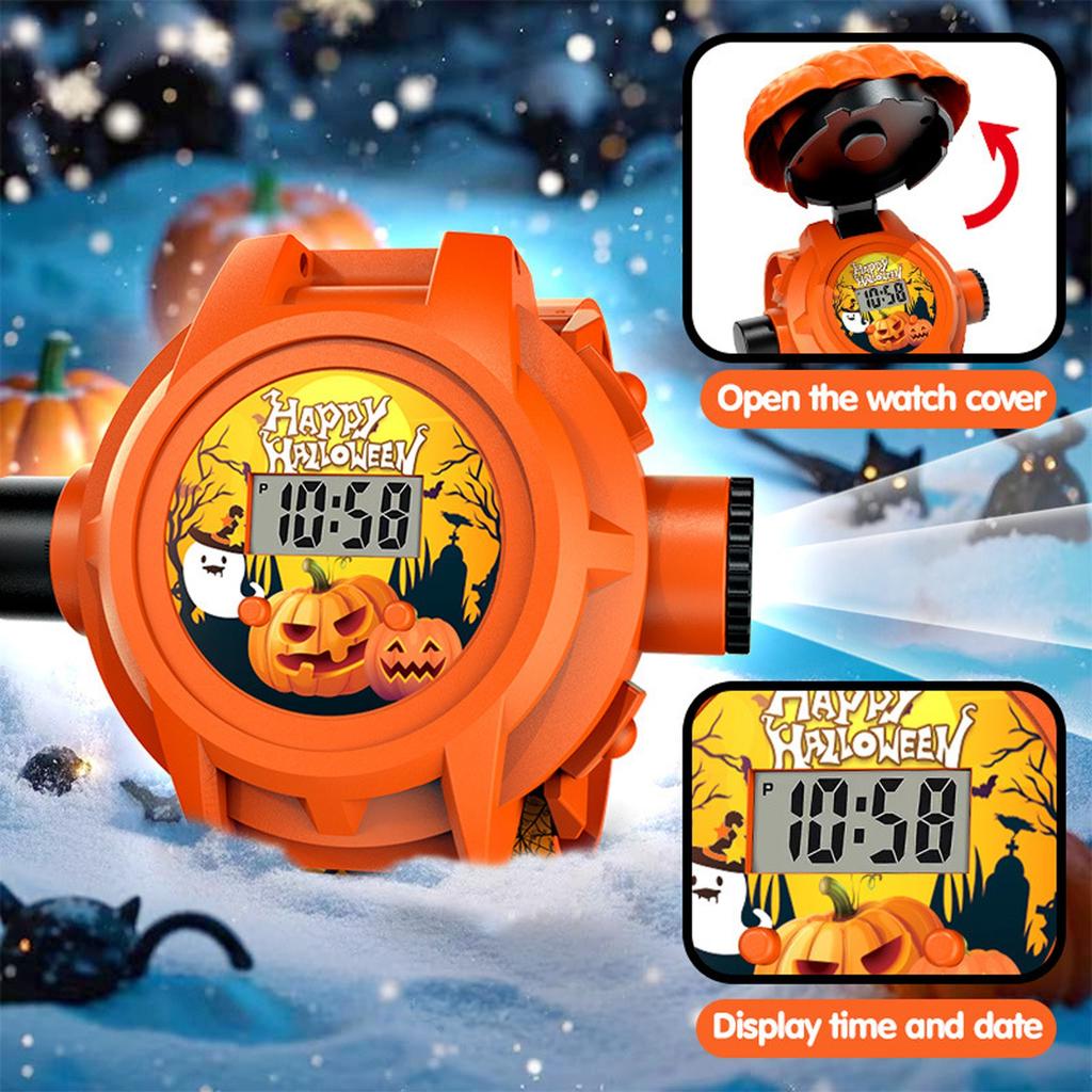 Halloween Projection Electronic LED Watch | 24 Image Display | Adjustable Wrist Strap