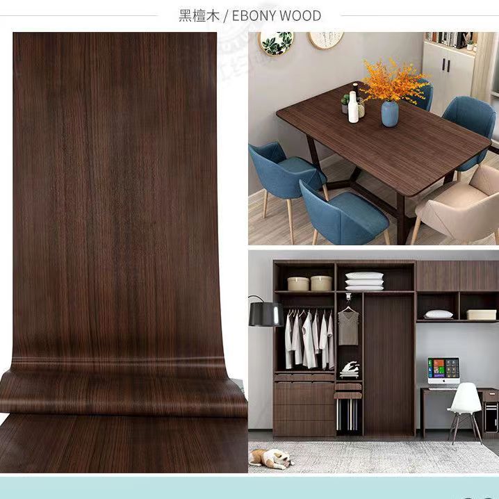 Thickened Wood Grain PVC Waterproof Sticker Cabinets Desktop Door Furniture Refurbished Decorative Film Self-adhesive Wallpaper