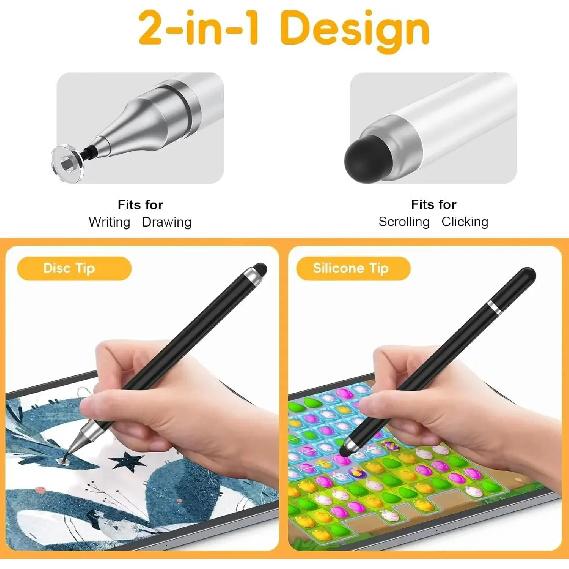 Universal Cell Phone Tablet 2 In 1 Capacitive Stylus Pen Drawing Pens For iPhone/Android All Tablet Capacitive Touch Screens Pen 6