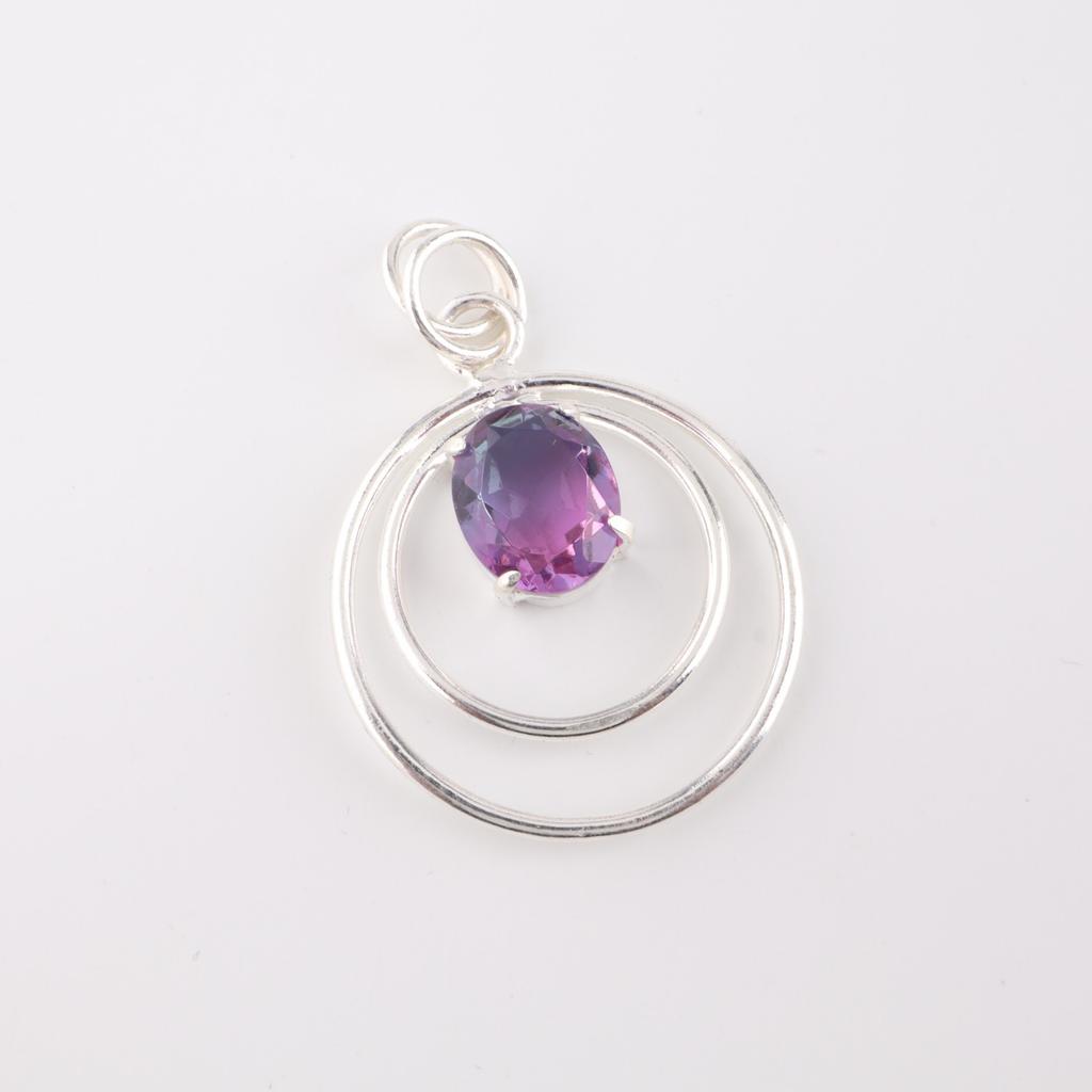 Pink Bio Tourmaline Gemstone 925 Sterling Silver Jewelry Handmade Pendant 1.65" PP-61-53