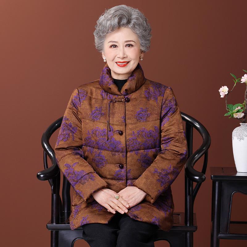 

Women s Thickened Cotton-Padded Winter Jacket for Elderly, Plus Size, Mid-Length, Stand-Collar. 5XL [145-160 lbs]