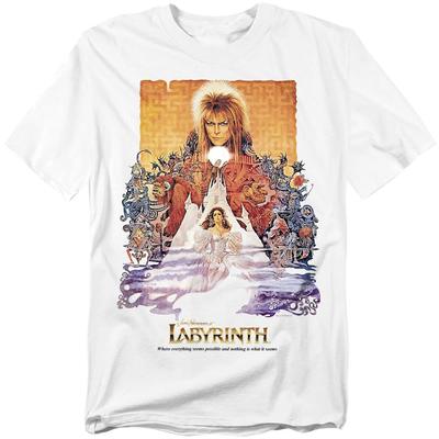 Labyrinth Filmplakat 100% Baumwolle T-Shirt Herren T-Shirts Oberteil S-3XL, Weiß