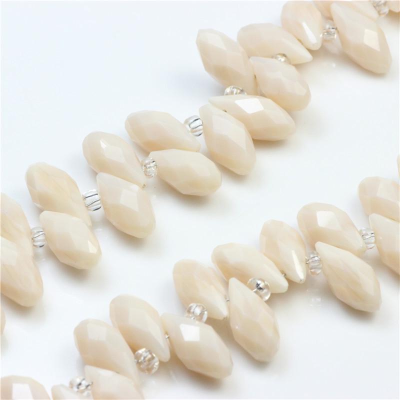 Crystal Glass Teardrop Beads 6x12MM Horizontal Hole for Handmade Jewelry DIY.