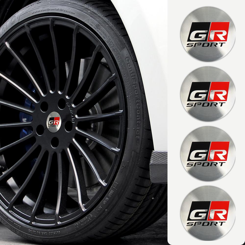 4Pcs 56mm GR Sport Emblem Car Wheel Center Cover Stickers Hub Cap Decal For Toyota Corolla 86 Supra CHR Yaris Camry Prius Rav4