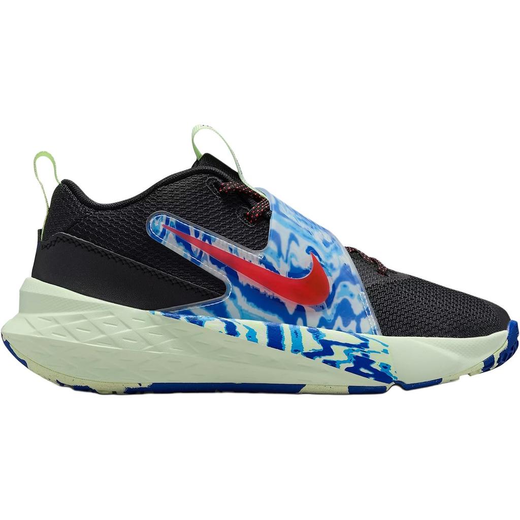 Nike Team Hustle D 12 GS Black Game Royal Kids Sneakers Volt-Tint Bright-Crimson IQ0815-001