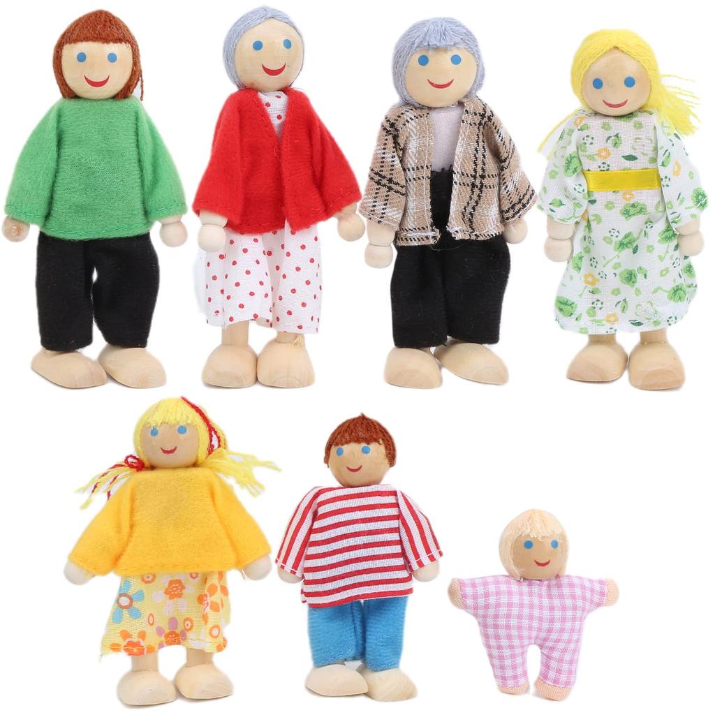 Dollhouse Little People Wooden Family Dollhouse Dollhouse Mini People Dollhouse Dolls for Pretend Figure Dollhouse Toys People, Set, Dolls, Figures,