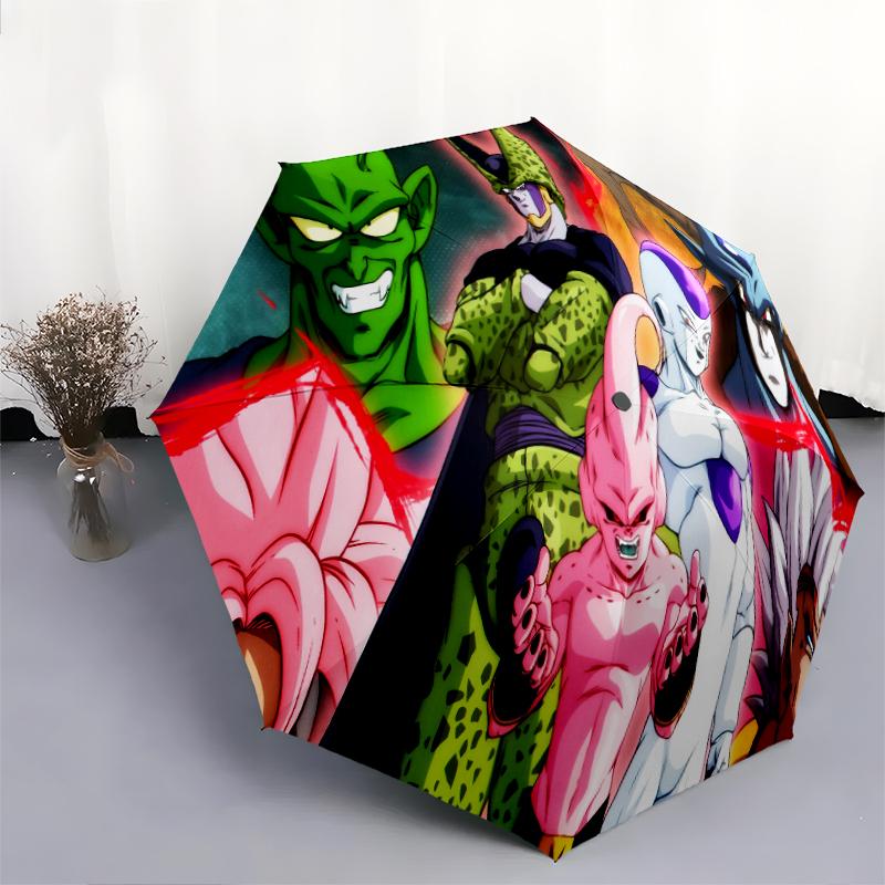 Dragon Ball pattern, automatic folding umbrella, portable and foldable design, 8 ribs, a Christmas or birthday gift.