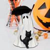 Estatueta Miniatura de Gatos Fantasmagóricos e Pretos Resinas Ornamento Halloween Decorações Góticas Para Compactos Espaço de Convivência Escritório Área de Trabalho