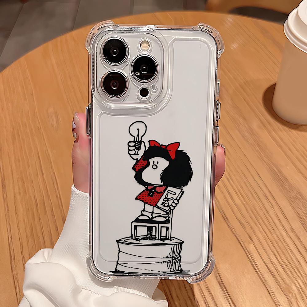 Lovely Girl Mafaldas Cartoon Phone Case For Samsung Galaxy S25 S24 S23 S22 S21 S20 Note20 Edge FE Ultra Plus 4G 5G Anti Cover