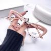 New Women Flat Mirror Glasses Frame Cat Eye Fashion Personalized Computer Spectacle Eyeglasses Frame Anti Blue Light Eyewear