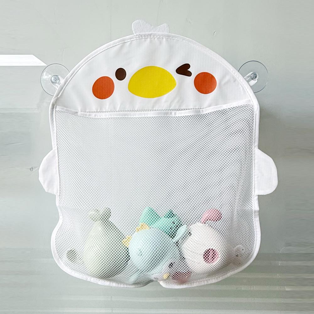 Baby Shower Bath Toys White Baby Kids Toy Storage Mesh With Strong Suction Cups Toy Bag Net Bathroom Organizer For Kids Toddlers