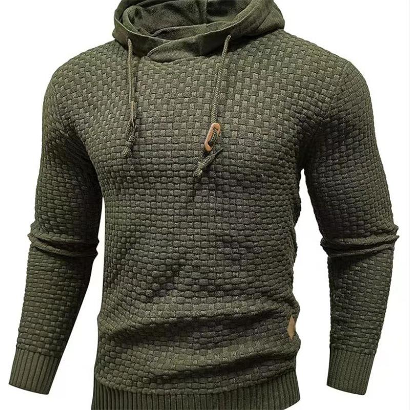 Fashion Sports and Casual New Style Men's Hooded Sweater Pullover Knit Multi-Color