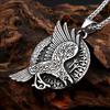 Punk Vintage Nordic Odin Crow Necklaces For Men Women Stainless Steel Viking Rune Pendant Amulet Jewelry Gifts Dropshipping