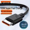 120W Super Fast Charging Braided Type-C Cable for Huawei, Vivo, Oppo, Honor 7A Flash Charging