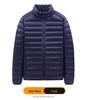 Men's Lightweight Hooded Down Jacket - Short Stand-Up Collar, Casual and Warm for Winter