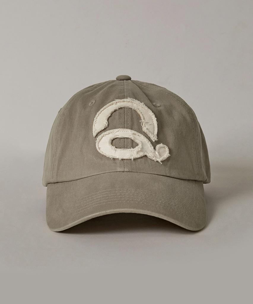 Kyuseu Washed Logo Ball Cap - Ash Beige/White