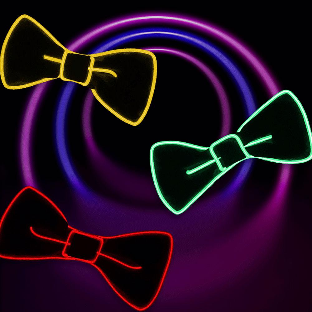 Glow In The Dark LED Bow Tie Luminous Flashing Necktie Wedding Christmas Birthday Party Decor Home Decoration Halloween Cosplay